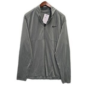 NWT Nike Mens Dri-Fit 1/2 Zip Pullover Shirt Sz XXL Gray Lightweight Stretch
